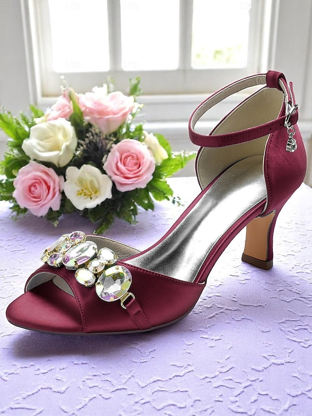with Women's Strap Ankle Toe Heels Satin Black and Open