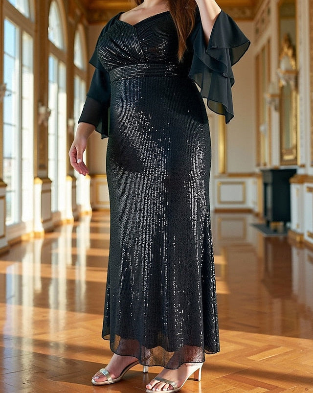 the / of Mother Size Bride Plus Column Dress Sparkle Sheath