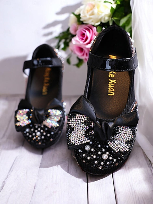 – Sparkly Rhinestone Mary Girls' Shoes Glitter Jane Bow