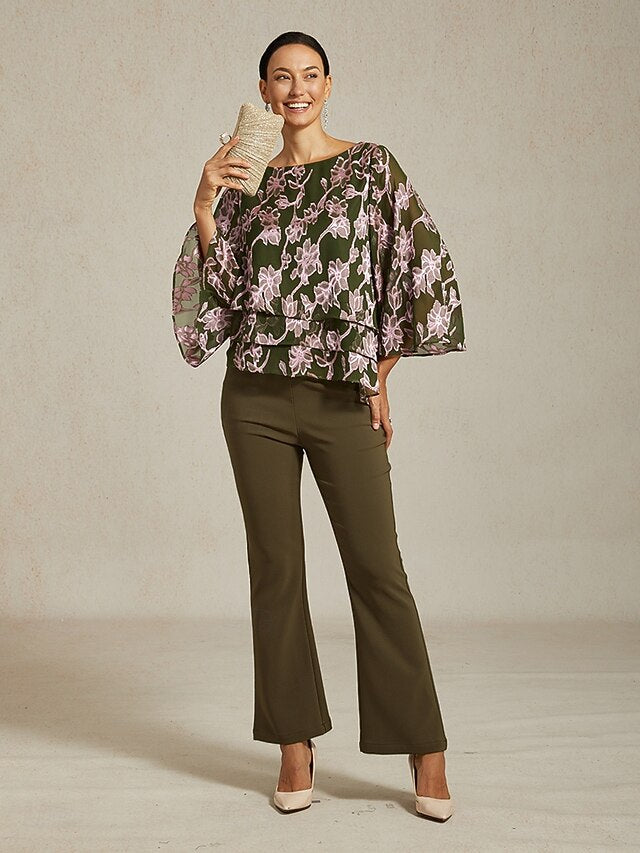 Women's Blouse Chiffon Tops Lace Floral Elegant Stylish