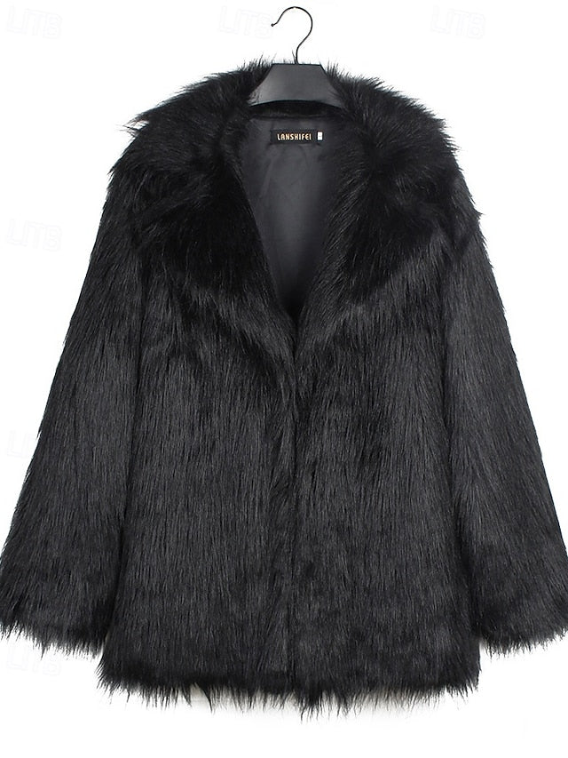 Fur Faux Women's Warm Comfortable Coat Furs