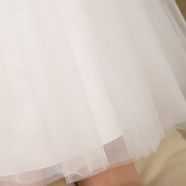 Wedding Dress Color Solid Sleeveless Party Kids Girls'