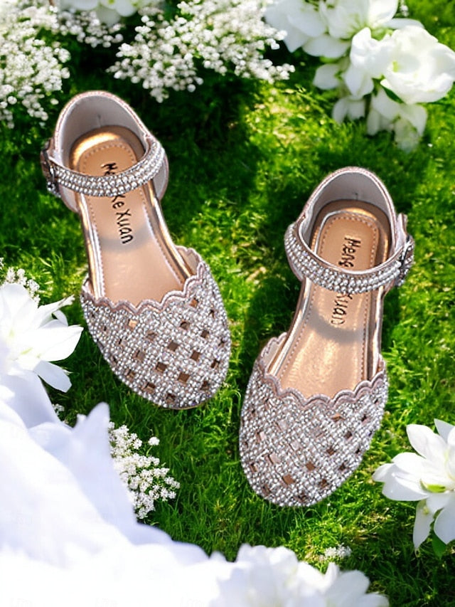 Sparkly Shoes Rhinestone Jane Scalloped Girls' Mary –