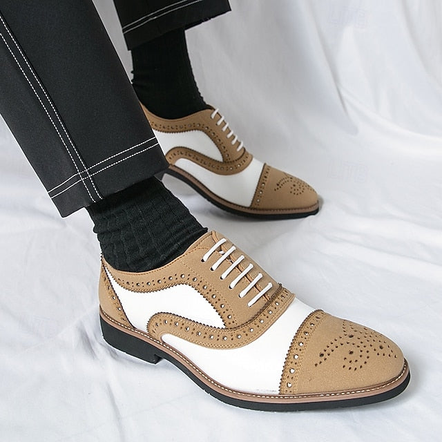 Oxford with Brown White and Brogue Classic Men's Shoes