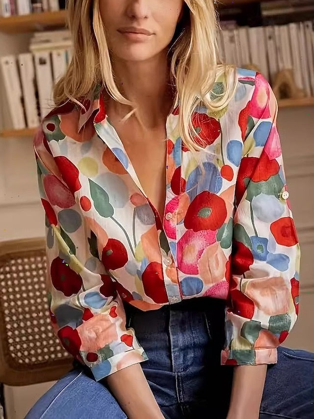 Women's Shirt Blouse Floral Graphic Elegant Stylish Casual