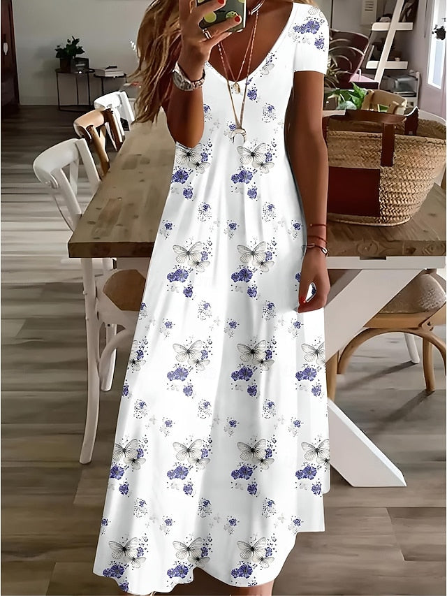 Women's Midi Dress Sundress A Line Dress Vacation Casual
