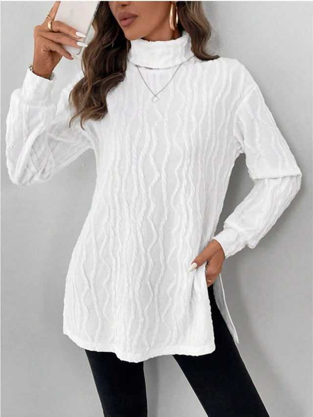 Women's Blouse Solid Color Stylish Casual Long Sleeve
