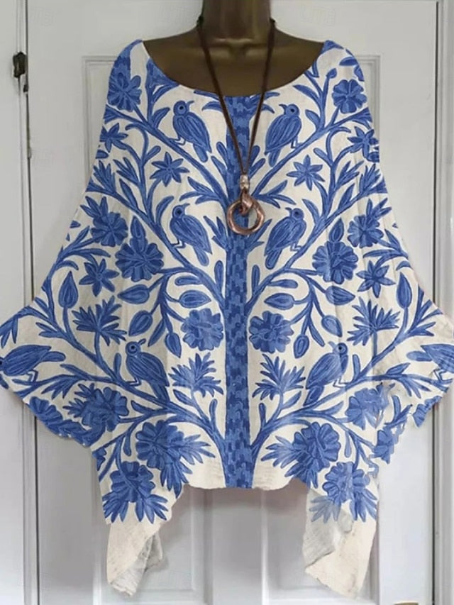 Women's Boho Shirt Floral Graphic Elegant Bohemia Active