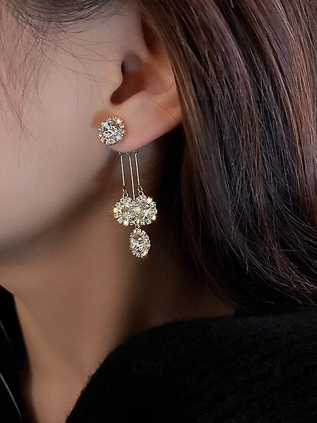 Sparkling Earrings Crystal Women – Dangle Elegant for