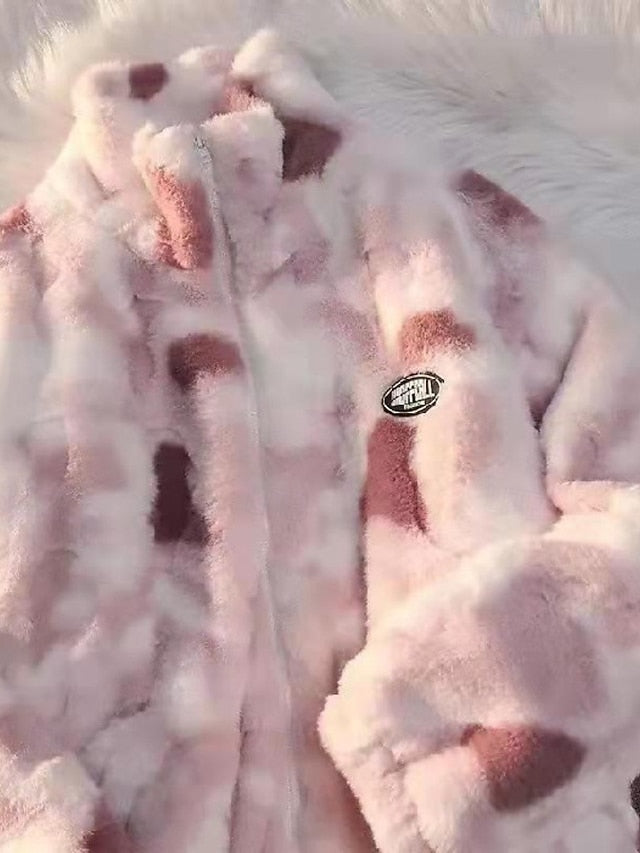 Coat Jacket Women's Warm Faux Teddy Fur Fleece