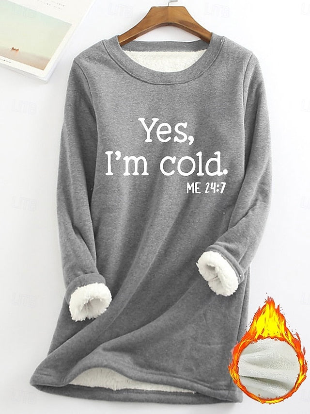 Women's Sweatshirt Pullover Fleece Lined Warm Pajamas