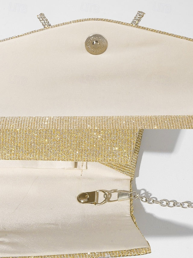 Glitter Purse Rhinestone Blue Clutch Bow with Accent