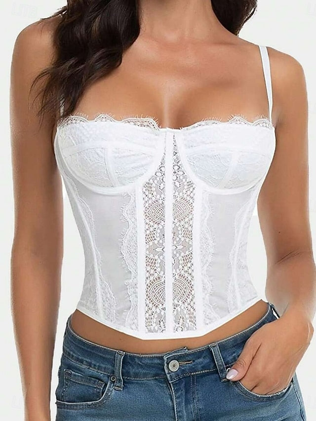 Women's Blouse Camisole Tank Top Lace Plain Stylish Sexy