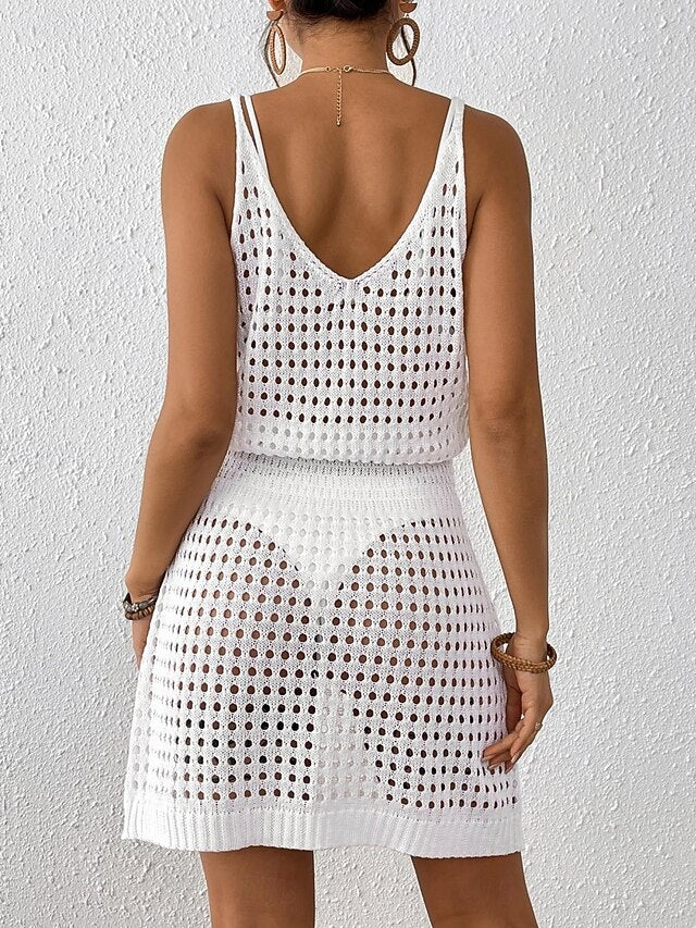 Women's Cover Up Swimsuit Dress Knitted Vacation Beach Wear