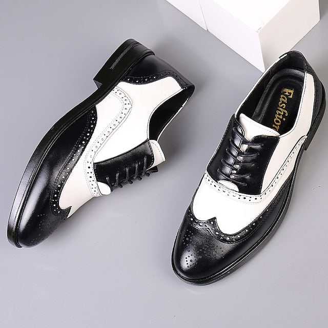 and Burgundy Shoes Wingtip Men's Oxford White Brogue