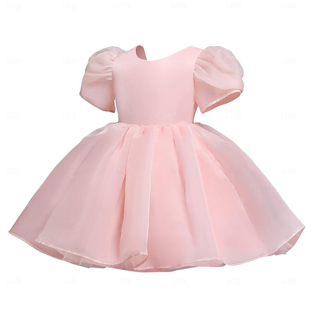 Party Dress Color Flower Solid Girl Kids Girls'
