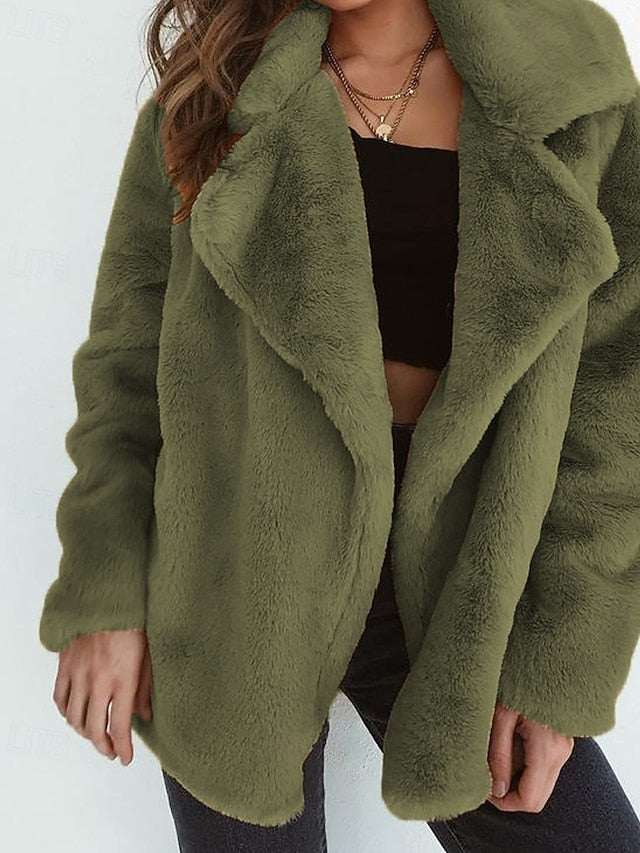 Coat Women's Teddy Faux Furs Fur Warm Comfortable