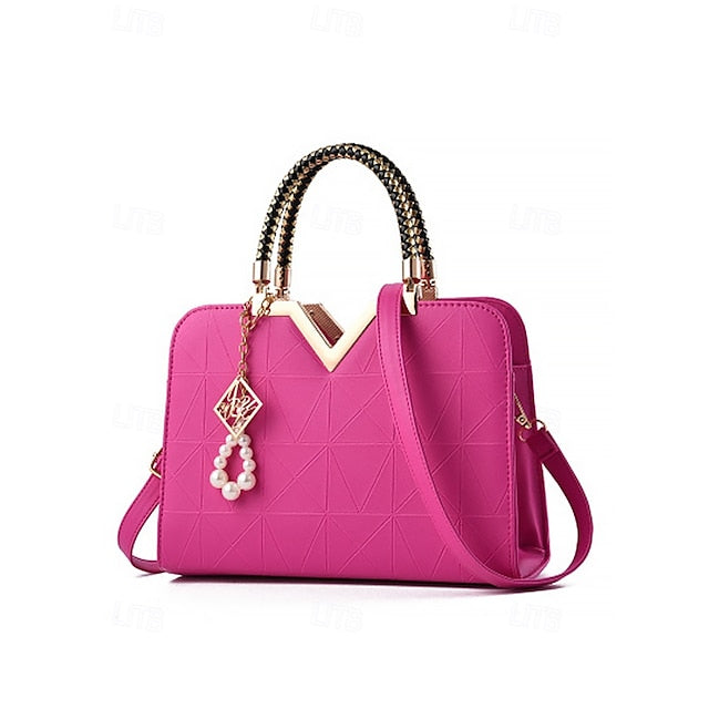 Handbag Faux with Elegant – Women's Pendant Pearl Leather
