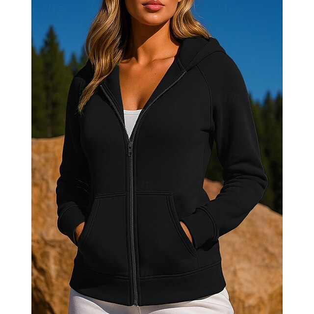 Women's Outdoor Jacket Hooded Sweatshirt Long Sleeve Top