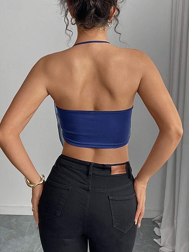 Women's Blouse Camisole Tank Top Sleeveless Shirt Backless
