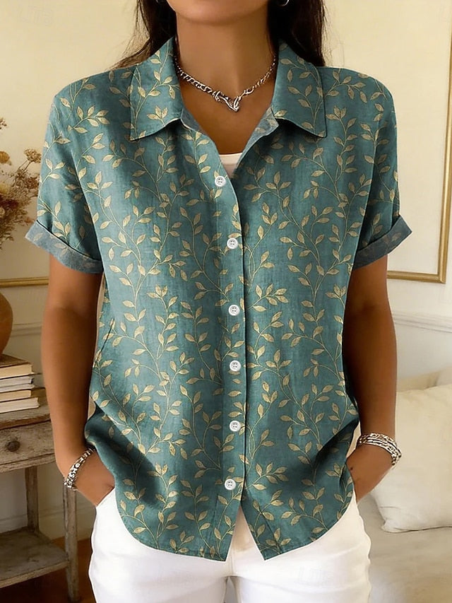 Women's Shirt Buttons Print Floral Graphic Geometric Daily