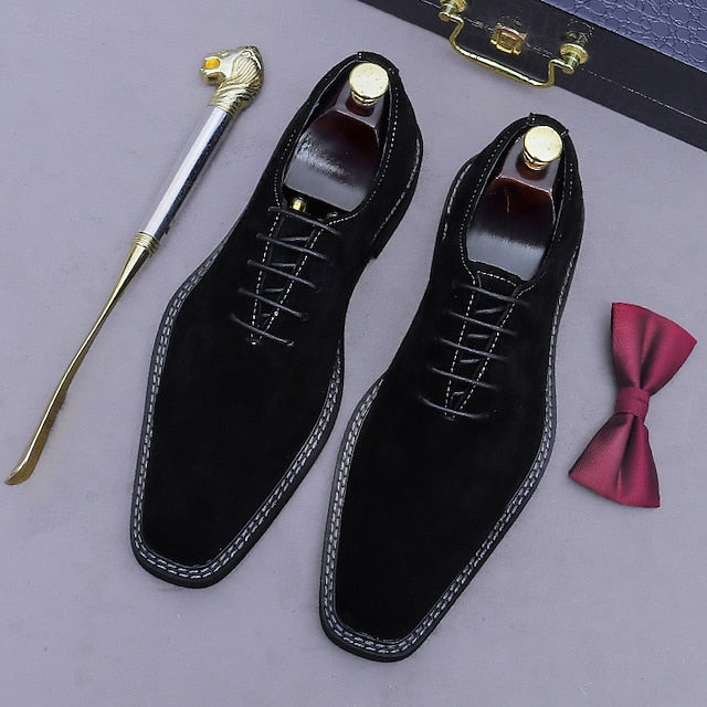 - Leather Suede Cowhide Oxford Genuine Shoes Men's