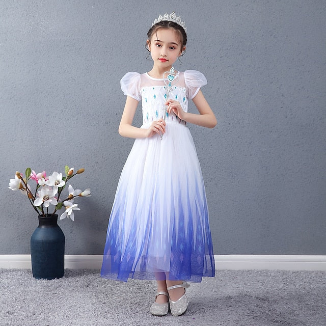 Elsa Flower Dress Cosplay Movie Girls' Girl Princess