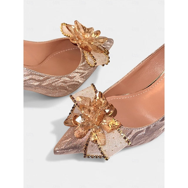 Women High Heels Sparkling Shoes for – Silver Wedding Glitter