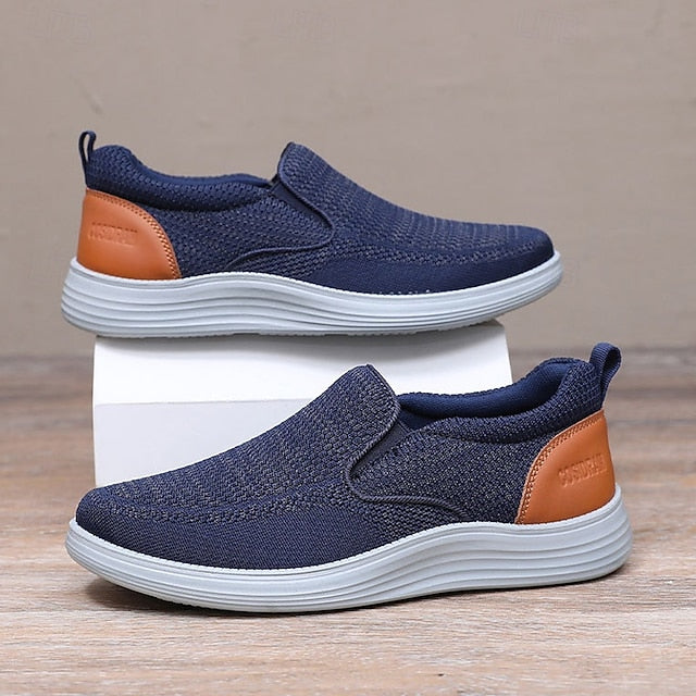 Knit Breathable Men's Navy Slip-On – Sneakers Stretch