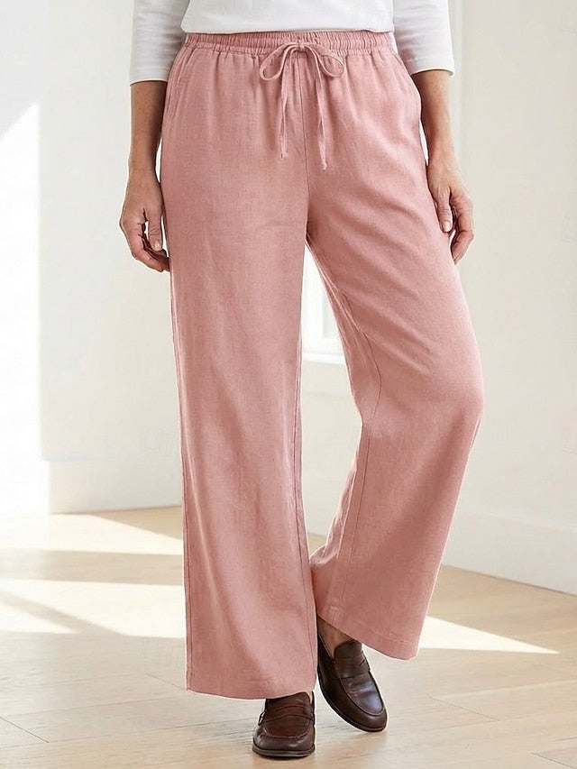 70% Linen Women's Linen Pants Culottes Wide Leg Wide Leg