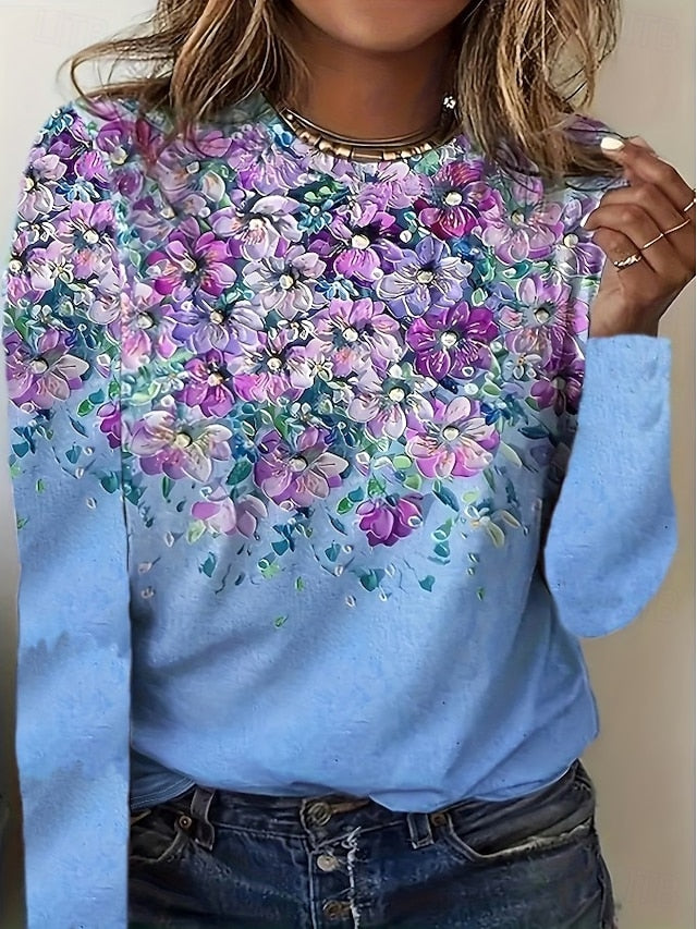 Women's T Shirt Print Floral Graphic Plants Bohemia Vintage