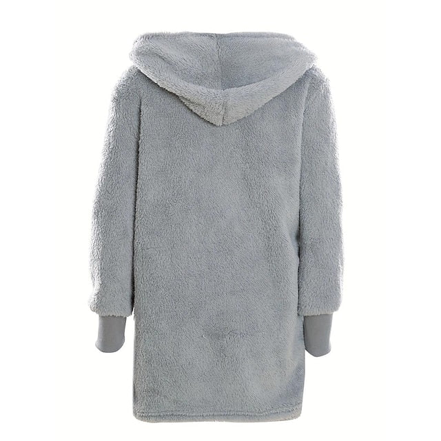 Warm Fuzzy Pajama Set 3PCS Long Sleeve Hooded Robe & Tank
