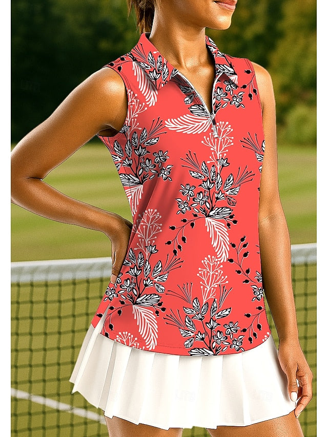 Women's Plants Floral Botanical Tops Sport Shirt Golf Polo