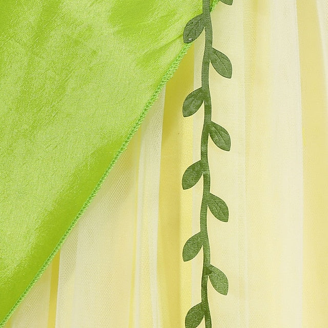 Girl Tinker Tiana Fairytale Flower Dress Princess Theme Bell