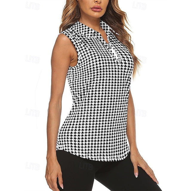 Women's Plaid / Check Sport Shirt Golf Polo Shirt Tennis