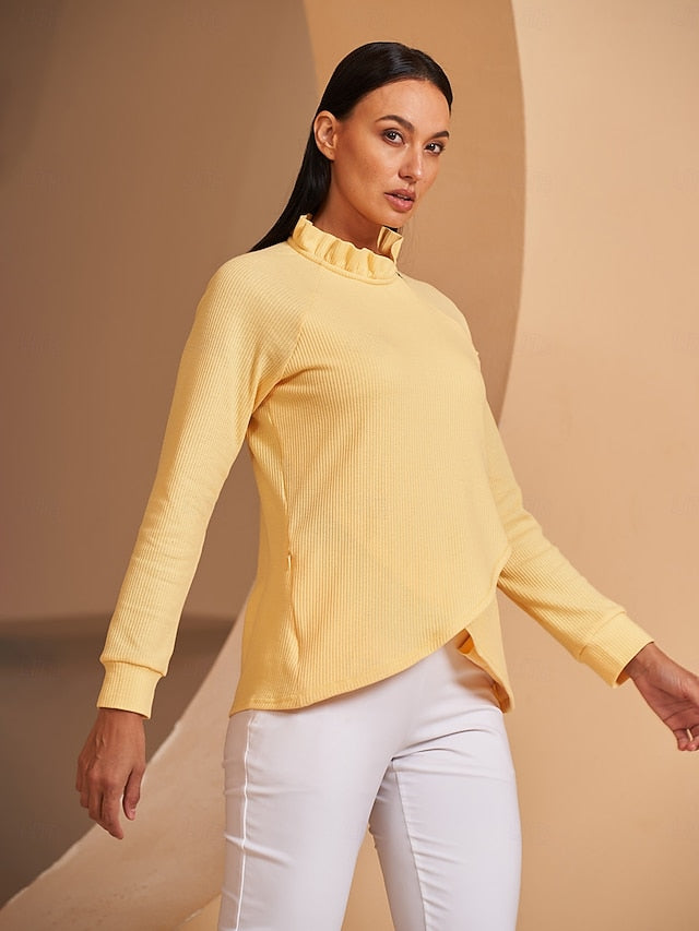 Women's Golf Pullover Sweatshirt Light Pink Yellow Dark