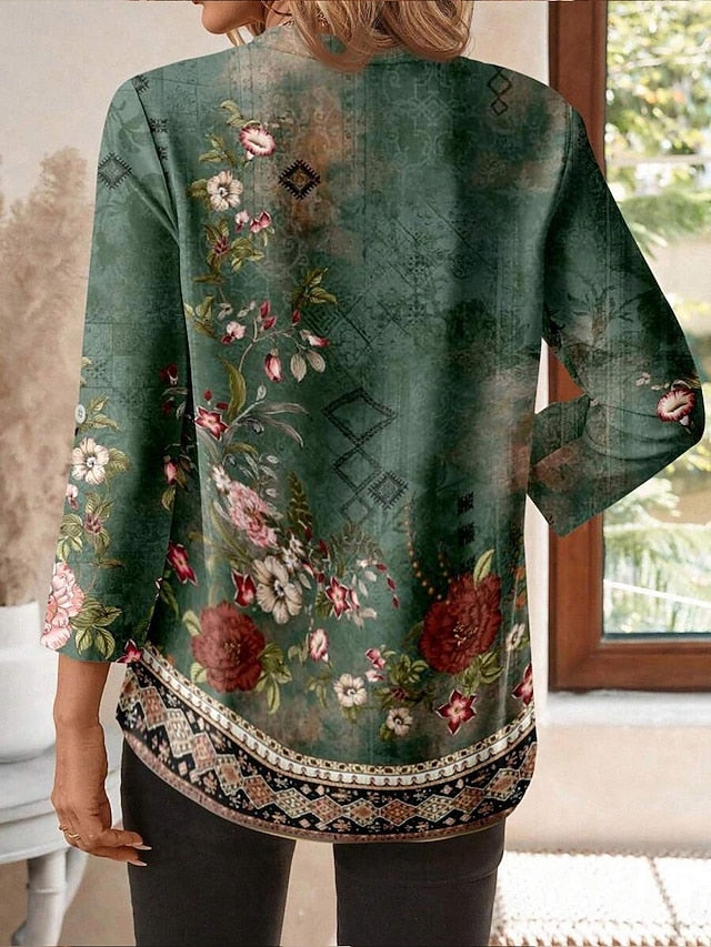 Women's Blouse Print Floral Graphic Vintage Tropical