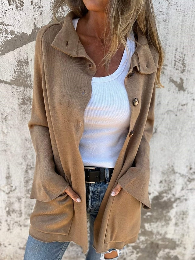 Women's Winter Jacket Warm Breathable Buttons Pocket Casual