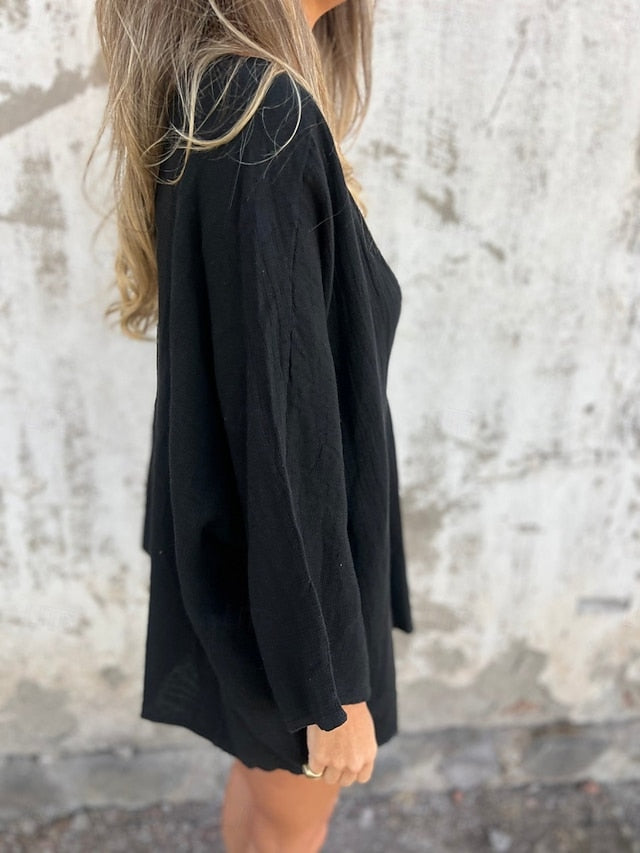 Women's Shirt Button Up Blouse Faux Cotton Linen Buttons