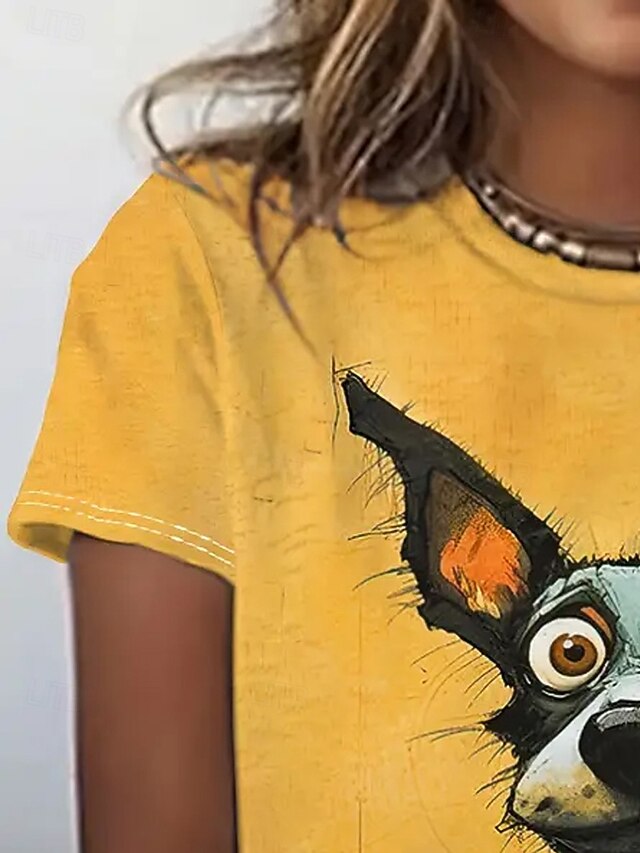 Women's T Shirt Summer Tops Print Graphic Dog Classic