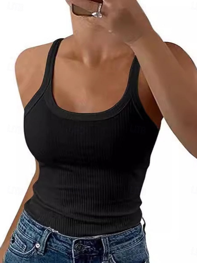 Women's Tank Top Plain Fashion Stylish Classic Sleeveless U