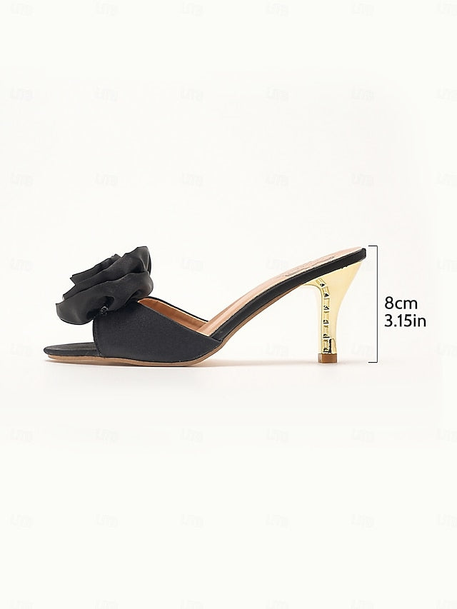 Satin Accents Heels Open-Toe Wedding with Women's Gold and