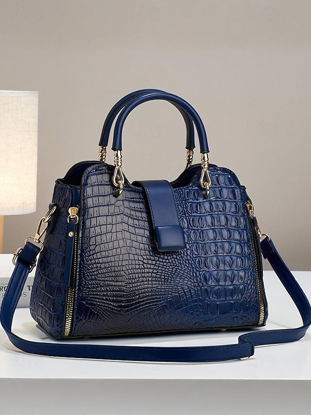 Women's Croc-Embossed Top-Handle Satchel – Structured
