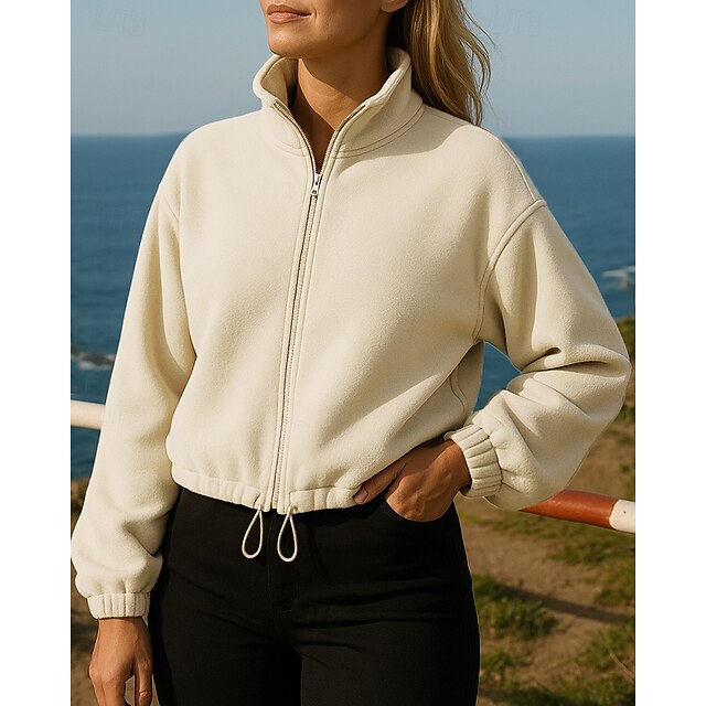 Women's Pullover Sweatshirt Casual Crop Tops Drawstring