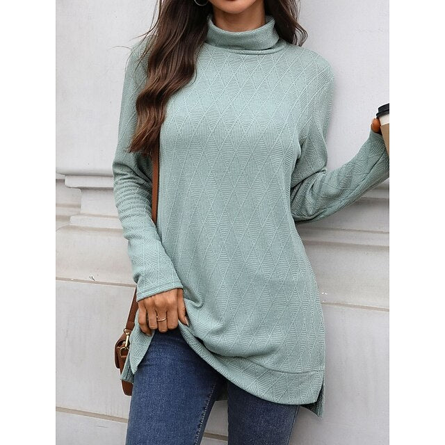 Women's Blouse Solid Color Stylish Casual Long Sleeve