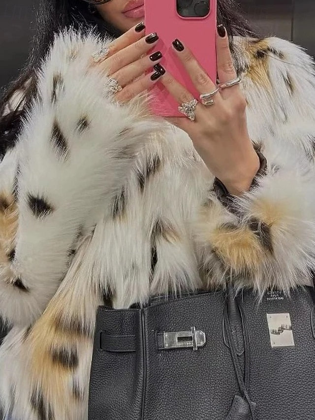 Leathers Fur Coat Warm Furs Comfortable Women's Faux