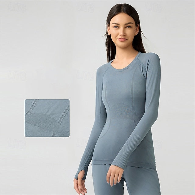 Women's Sports shirts pilates top Sports Top Crew Neckline