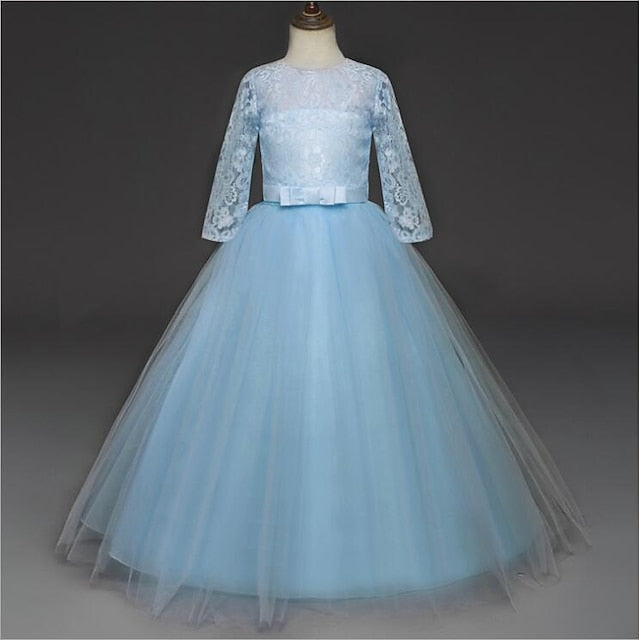 Girl 3-13 Lace Flower Prom Years Princess Dress Kids