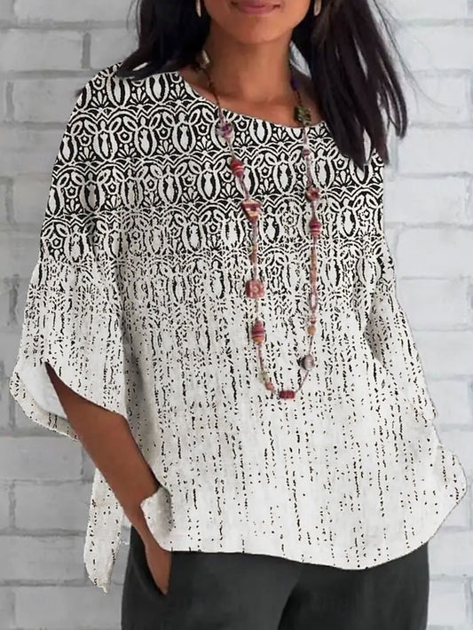 Women's Shirt Print Graphic Color Gradient Retro Vintage