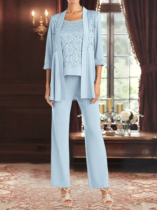Bride 3 Elegant Pantsuit Piece Mother of Dress the
